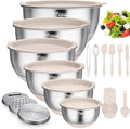 Wildone Mixing Bowls with Airtight Lids, with 3 Grater Attachments, Scale Marks by Wildone