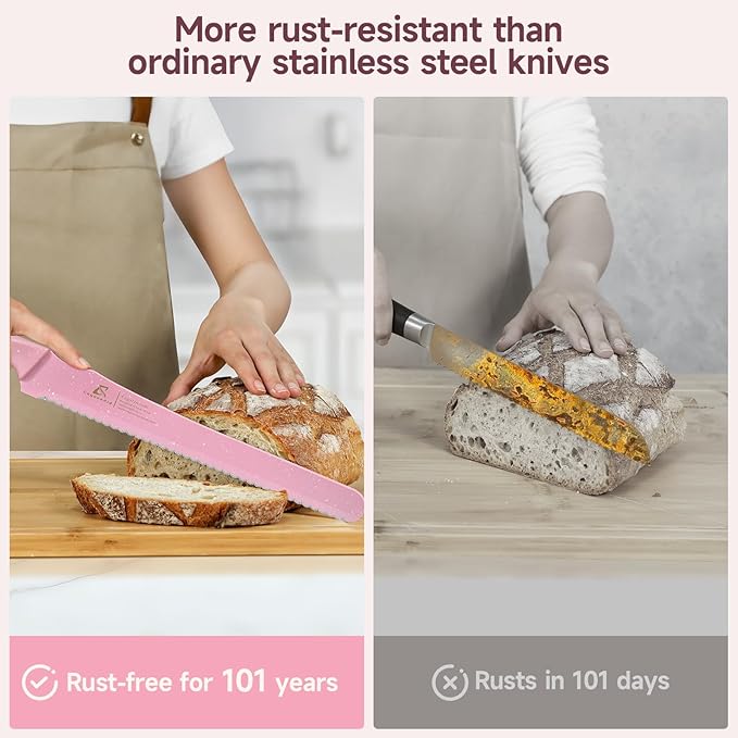 CoquusAid Upgrade Bread Knife for Homemade Bread, World‘s 1st Double Serrated - Image 5