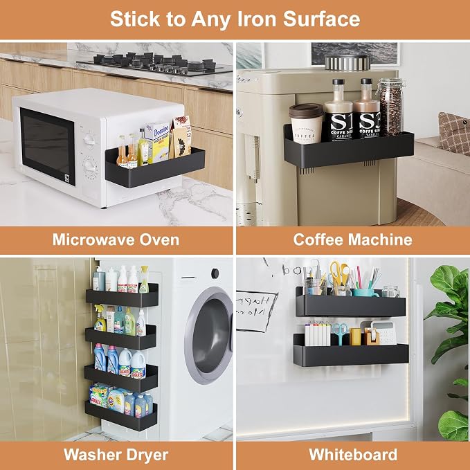 Mystozer Magnetic Spice Rack for Refrigerator, Kitchen Organizer and Storage - Image 5