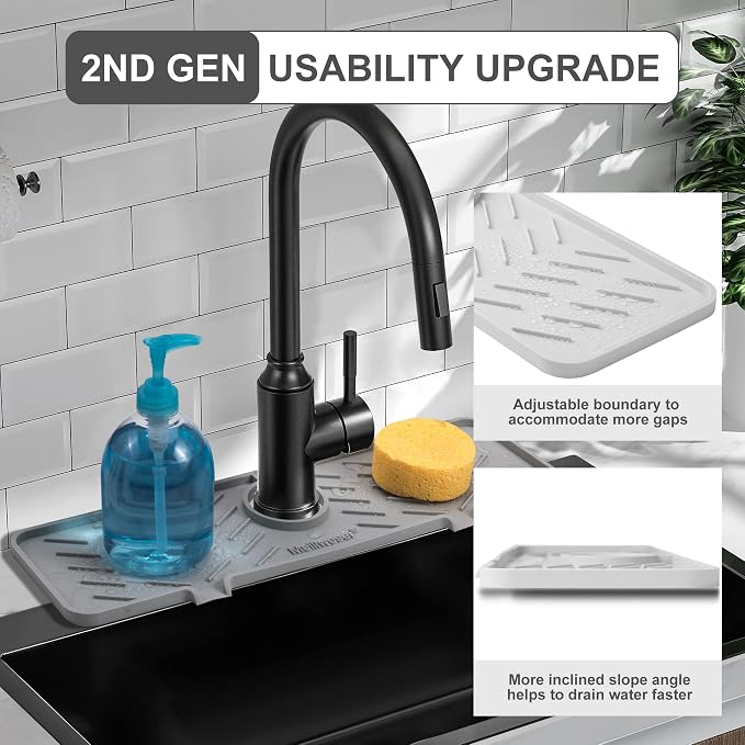Silicone Faucet Mat for Kitchen Sink – Gen 2 Splash Guard - Image 3