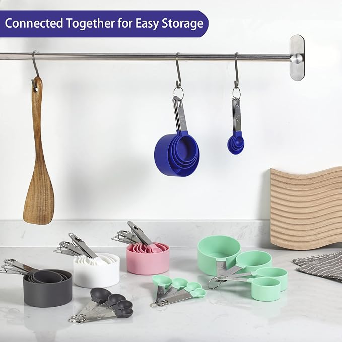 Measuring Cups and Spoons Set of Huygens Kitchen Gadgets 10 Pieces, Stackable - Image 5