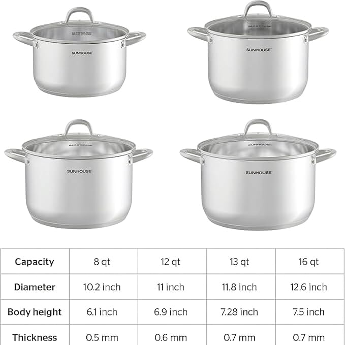 SUNHOUSE Stainless Steel Stock Pot - Image 9