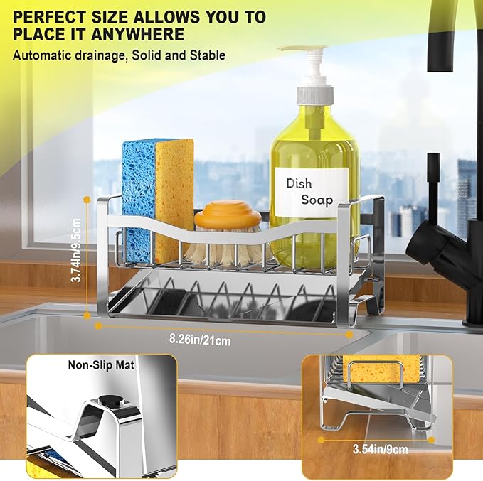 Maifan Stainless Steel Kitchen Sink Caddy Organizer - Image 5
