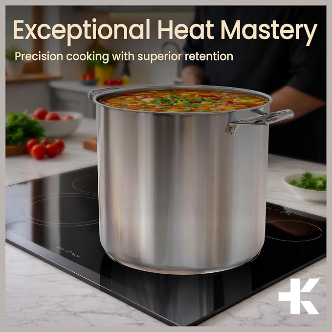 Stainless Steel Stockpot with Tempered Glass Lid 19 Quart, Durable 18/0 - Image 9