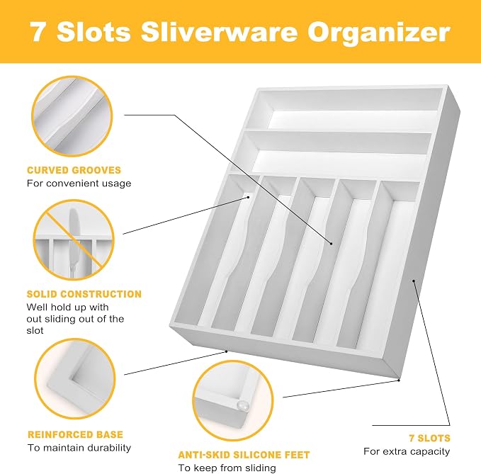Kitchen Bamboo Silverware Organizer, Kitchen Drawer Organizer - Image 5