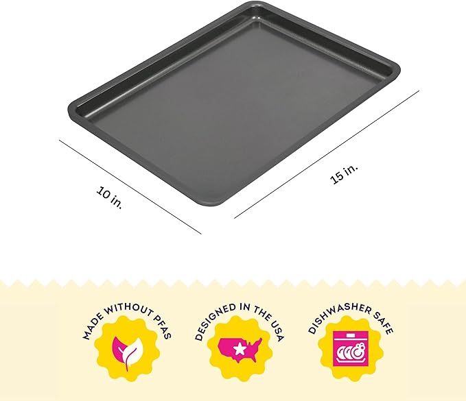 Wilton Silver Non Stick Medium Baking Sheet, 15.25 x 10.25 Inch, Cookie Sheet - Image 2