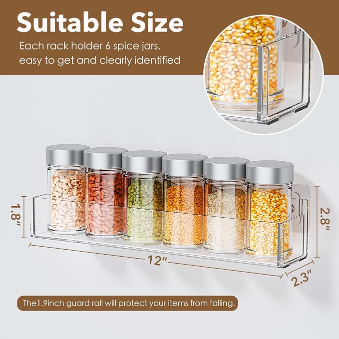 Transparent Acrylic Adhesive Spice Rack - Image 2