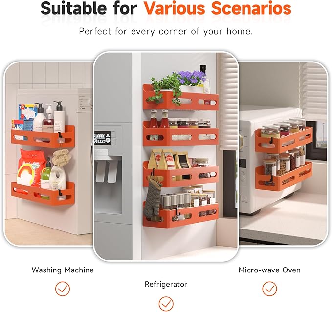 Sevenblue 4 Pack Strong Magnetic Spice Rack - Image 6