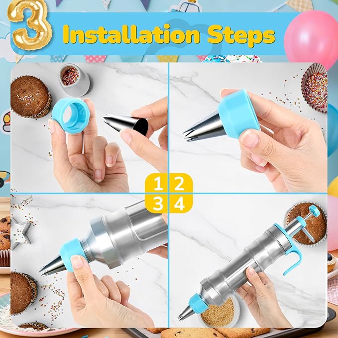 Cake Decorating Tools Supplies Kit: 164pcs Baking Accessories, Dessert Piping - Image 6