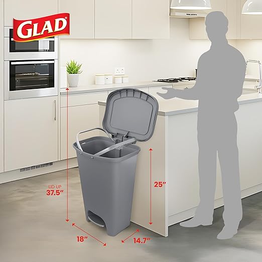 Glad Kitchen Trash Can | Large Plastic Waste Bin - Image 2