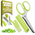 Herb Scissors with 5 Blades and Cover – Stainless Steel Herb Cutter with by LIBERHAUS