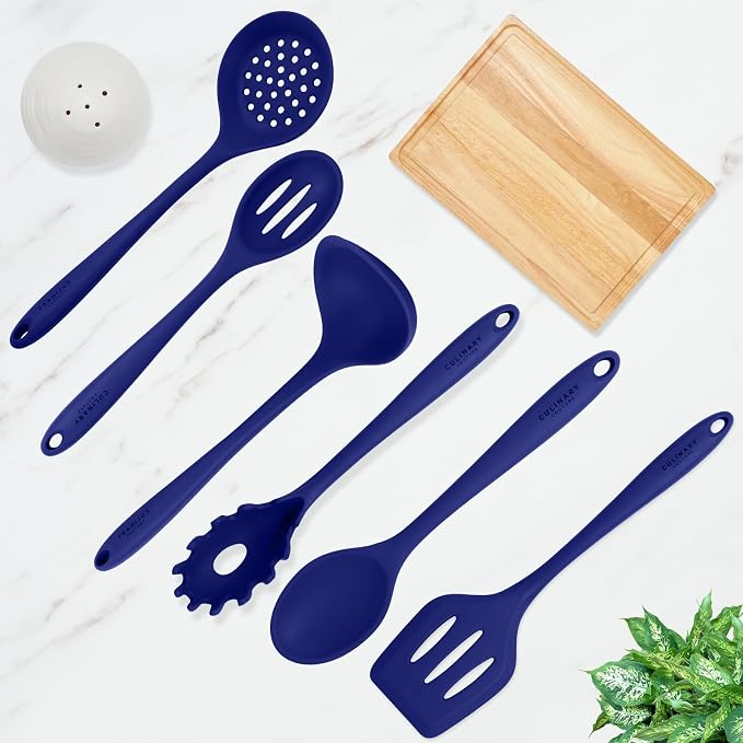 Culinary Couture Blue Silicone Kitchen Utensils Set of 6, Non-Stick - Image 7