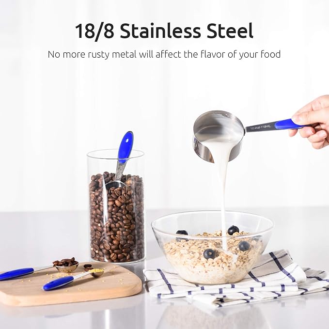 Measuring Cups : U-Taste 18/8 Stainless Steel Measuring Cups and Spoons Set of - Image 3