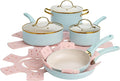 Paris Hilton Epic Nonstick Pots and Pans Set, Tempered Glass Lids, Soft Touch by TheWorldofParisHilton