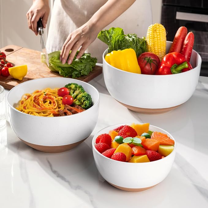 AmorArc Ceramic Mixing Bowls|Nesting Bowls Set of 3 - Image 6