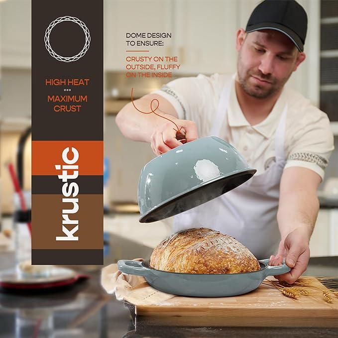 Enameled Cast Iron Dutch Oven for Sourdough Bread Baking | 6 Quart Oval Pot - Image 4