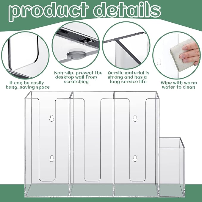 Cunhill 4 Compartments Acrylic Coffee Cup and Lid Storage Organizer Holder - Image 3