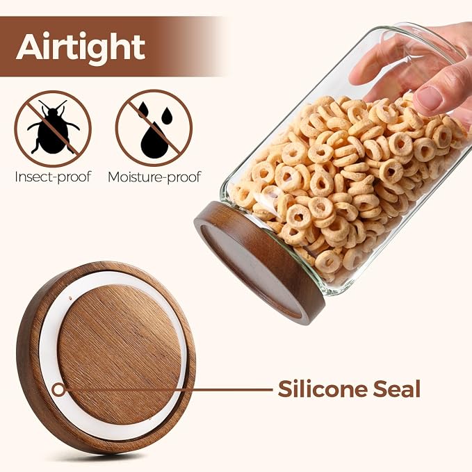 ComSaf 3Pcs Airtight Glass Pasta Storage Containers - Image 7