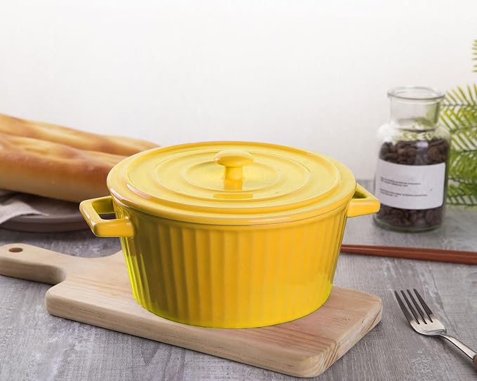 WHJY Yellow Colorful Ceramic Casserole Dish - Image 4