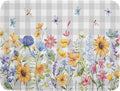 Giwawa Spring Floral Dish Drying Mat, Summer Flower Grey Buffalo Plaids Dish by Giwawa