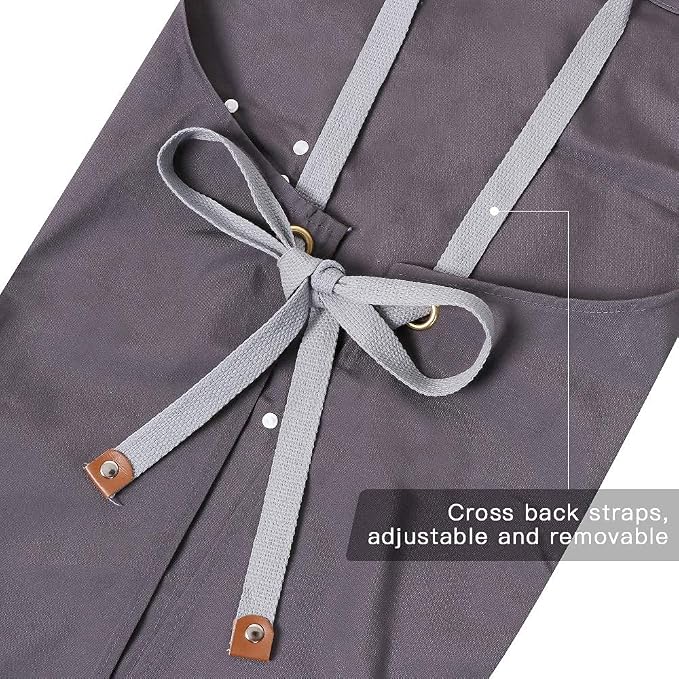 Mignongirl Chef Apron, Cross Back Apron - Image 5