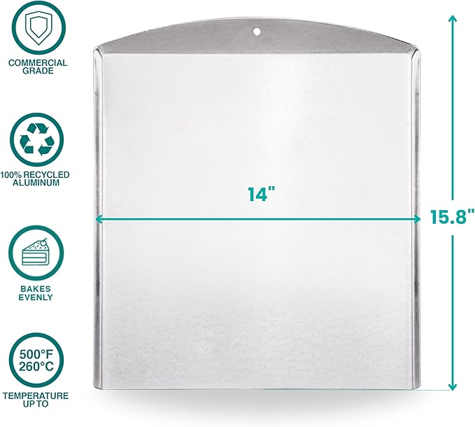 Baker's Secret Commercial Grade Natural Pure Aluminum 2pcs Cookie Sheet Flat 16" - Image 2