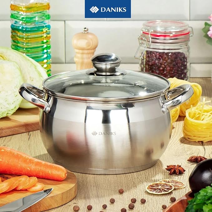 Daniks Classic 4 Quart Stainless Steel Stock Pot - Image 8