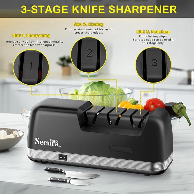 Secura 3-Stage Electric Knife Sharpener - Image 3