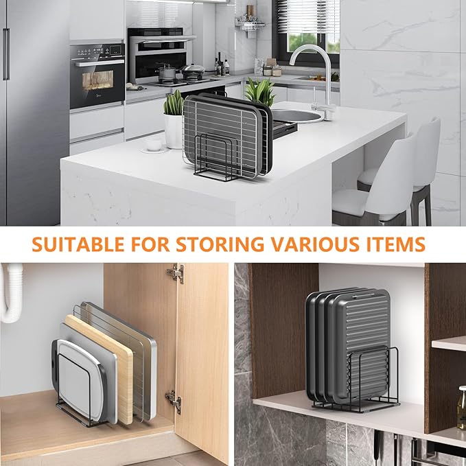 KORRTFID Kitchen Cabinet Organizer, Steel Cookware Holder, Divided Holder - Image 6