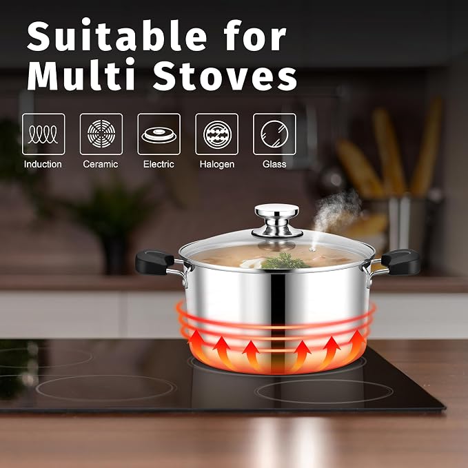 6 Quart 3-Ply Cooking Stock Pot - Image 7