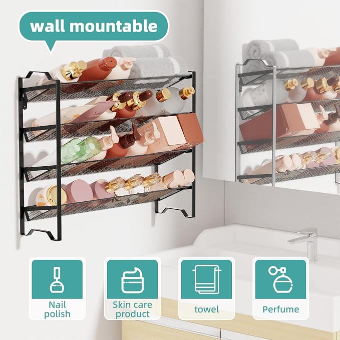 Simple Trending 2 Pack 4 Tier Spice Rack Organizer, Stackable Kitchen Counter - Image 6