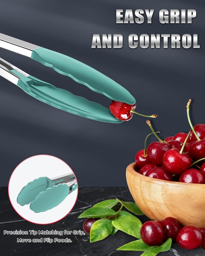 600ºF Heat Resistant Kitchen Tongs, Premium Locking Cooking Tongs - Image 6