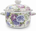 Flower Enamel on Steel Stock Pot/Stockpot by OLYTARU