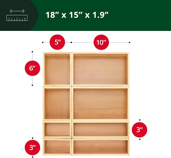 ROYAL CRAFT WOOD Bamboo Jewelry Organizer Box & Chests Set - Image 2