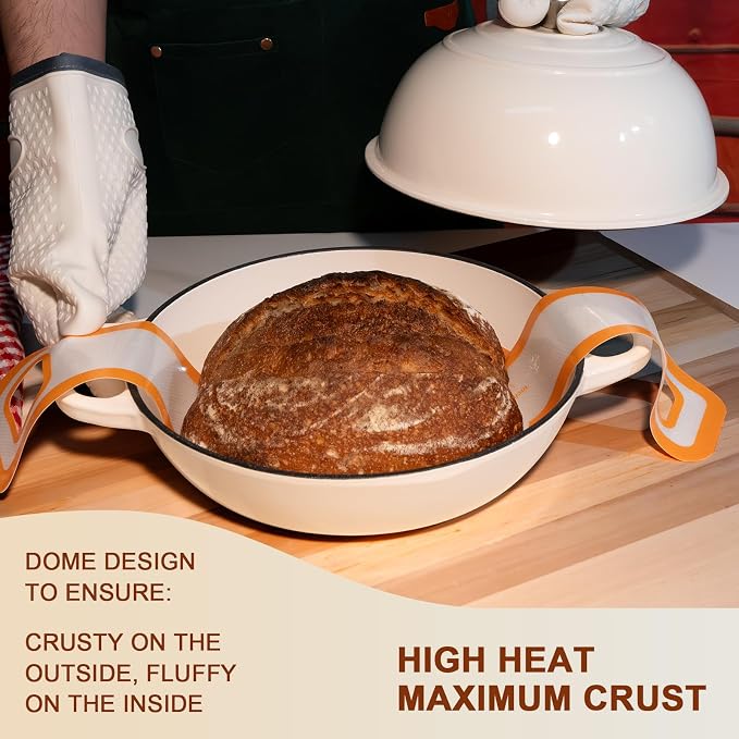 AHJ 6QT Dutch Oven For Bread Baking, Enameled Cast Iron Dutch Oven Pot - Image 3