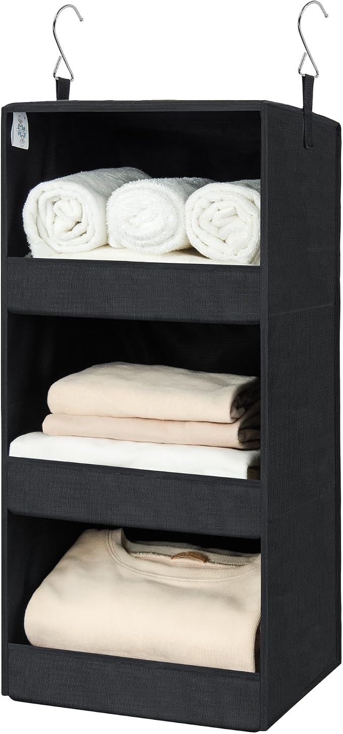 GRANNY SAYS 3-Shelf Hanging Closet Organizer, Collapsible Closet Hanging Shelves by GRANNYSAYS