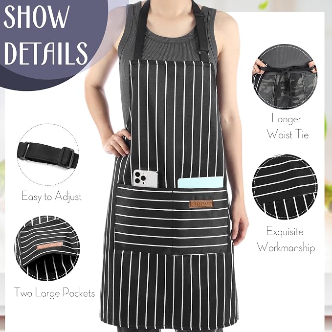 Handepo 12 Pcs Cotton Aprons for Women Men - Image 3