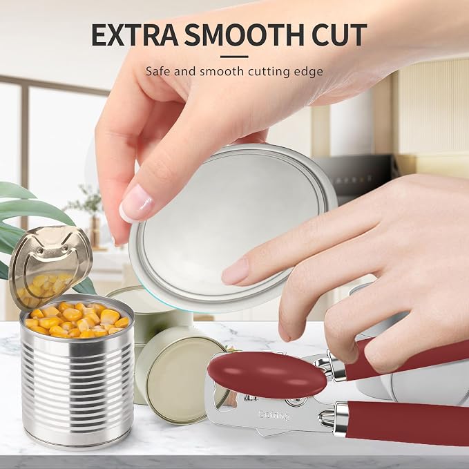 Safring Can Opener Manual, Heavy Duty Stainless Steel Smooth Edge Can Openers - Image 7