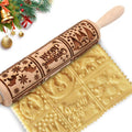 Christmas Embossed Rolling Pin for Baking Cookies Embossing Rolling Pins by Unknown