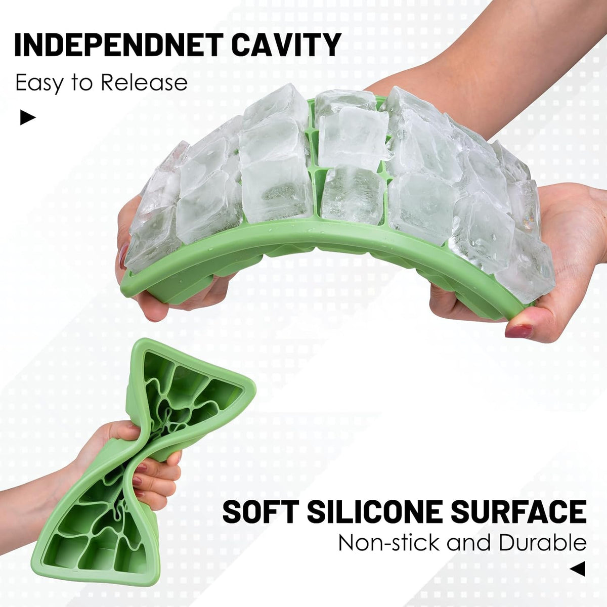 Silicone Ice Cube Trays 42cubes, Easy Release Ice Cube Molds with Lid