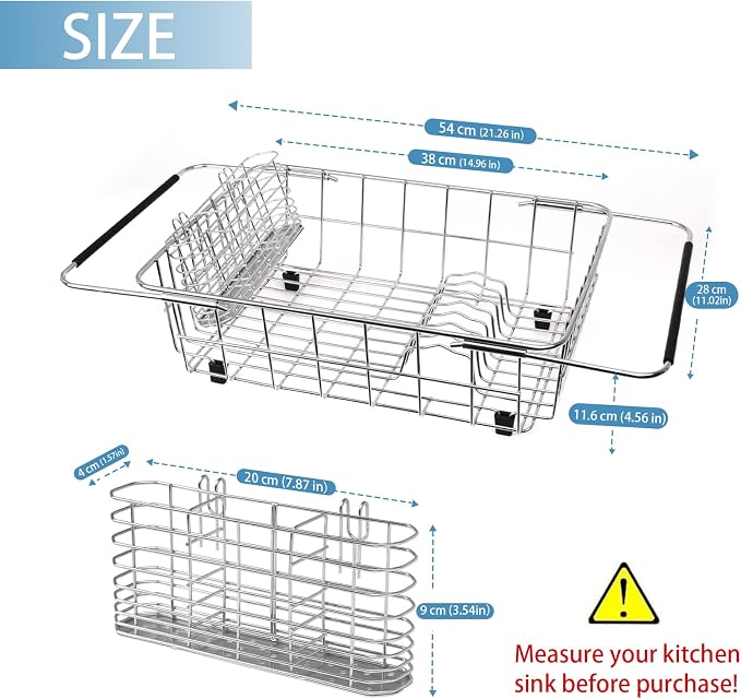 304 Stainless Steel Drying Rack, Expandable, Adjustable Inside The Sink - Image 3