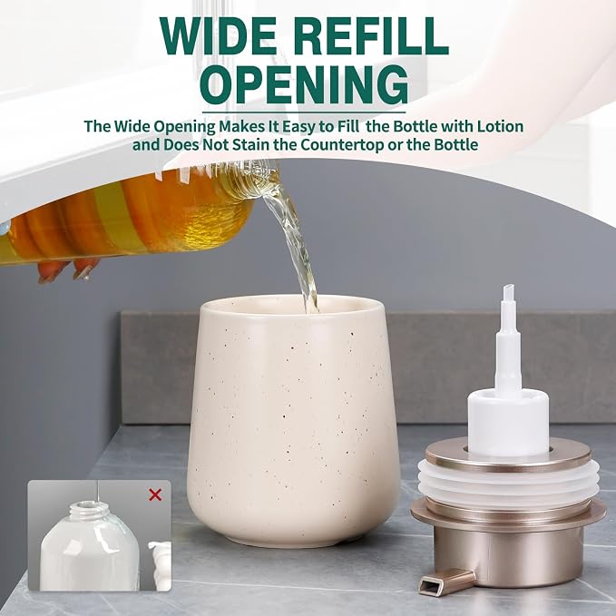 Bosilunlife Ceramic Foaming Soap Dispenser - 12 oz Foam Hand Wash Dispenser - Image 3