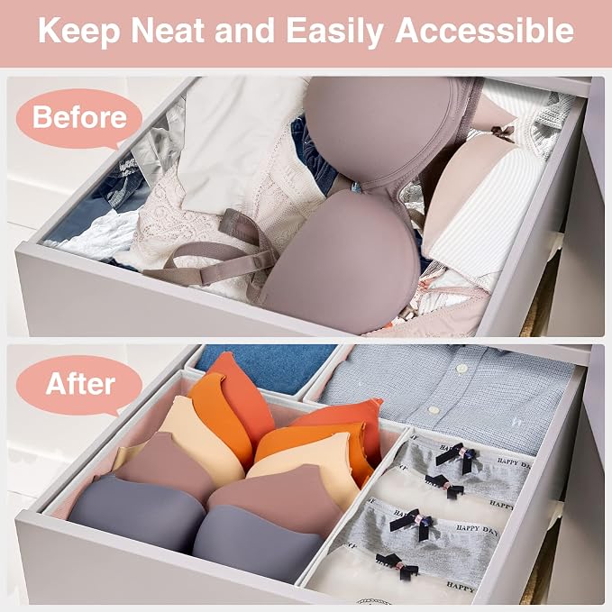 Criusia 8 Pack Underwear Drawer Organizer, Drawer Organizer Clothes, Foldable - Image 2