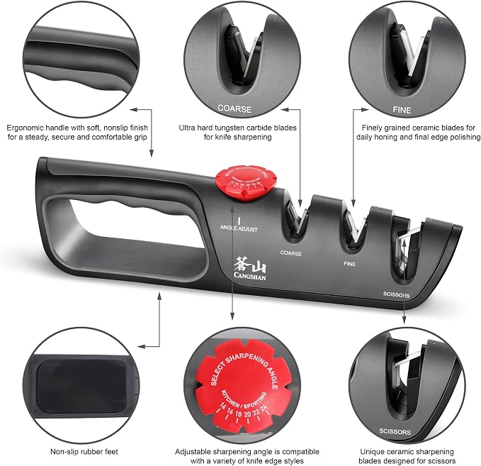 Cangshan 1026108 3-Stage Adjustable 14-24 Degree Professional Knife + Scissor - Image 3