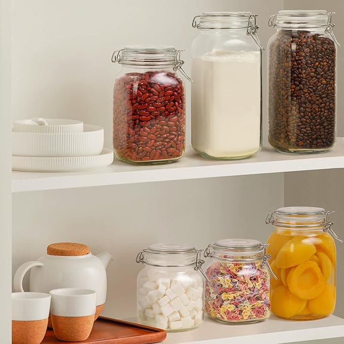 ComSaf 3-Pack Square Glass Coffee Canisters - Image 2