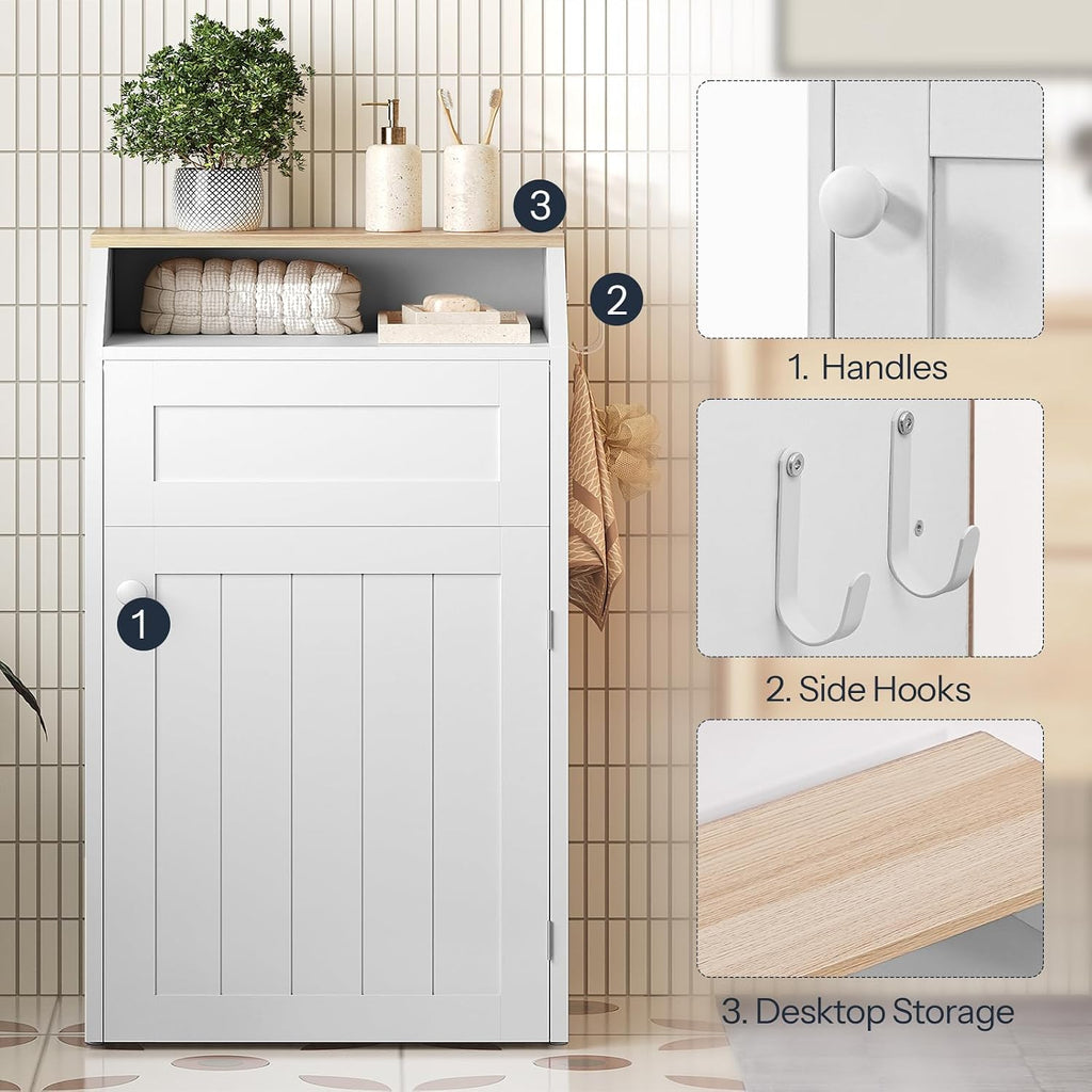 Trash Cabinet, Freestanding Trash Can Cabinet, Wooden Recycling with