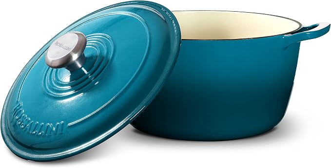 ROSSALLINI Signature Enameled Cast Iron Dutch Oven, Non-Stick Serving Pot - Image 4