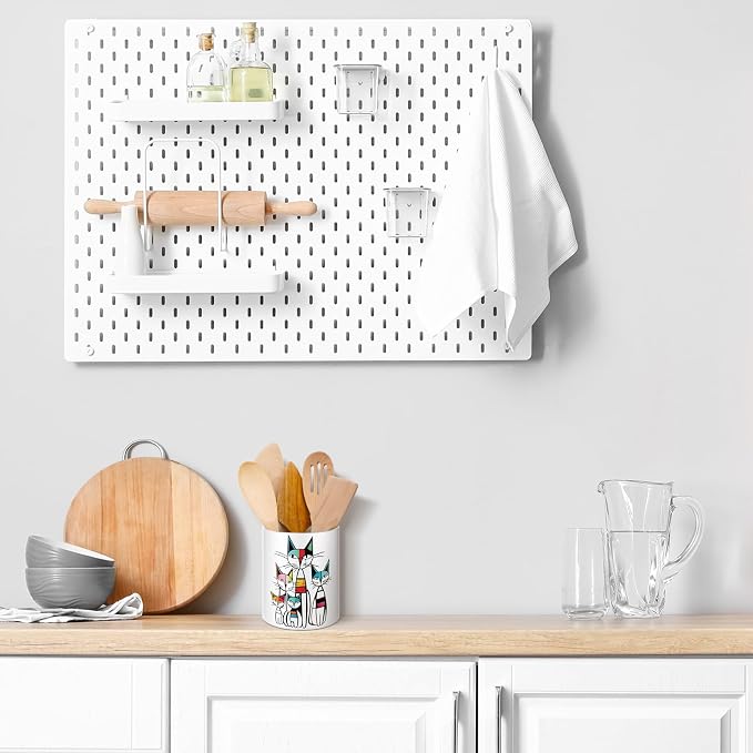 WILLBOND Cat Kitchen Decor Acrylic Kitchen Utensil Holder Crock Spoon Organizer - Image 5