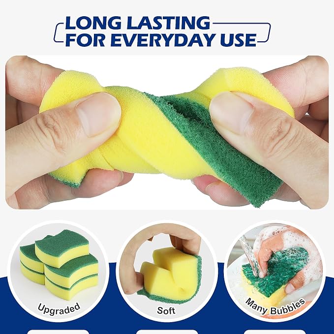 Kitchen Cleaning Sponges, 24 Pack Eco Non-Scratch - Image 3