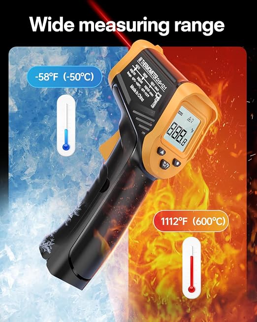 Eventek Infrared Thermometer Gun, -58°F to 1112°F Laser Thermometer Temperature - Image 2